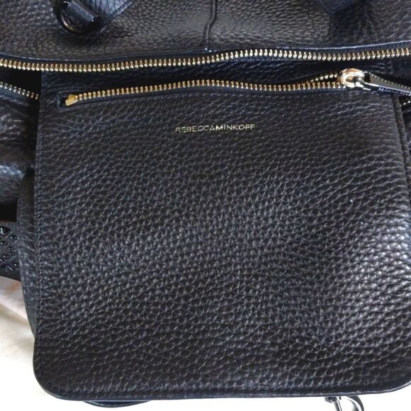 Rebecca Minkoff Leather Satchel With Studded Guitar Strap 🖤Black - Picture 12 of 16